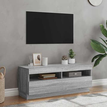 vidaXL Tv-meubel met LED-verlichting 100x35x40 cm grijs, Huis en Inrichting, Kasten |Televisiemeubels, Verzenden, Nieuw
