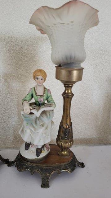 Beeld, CAPODIMONTE man en vrouw - 33 cm - Porselein