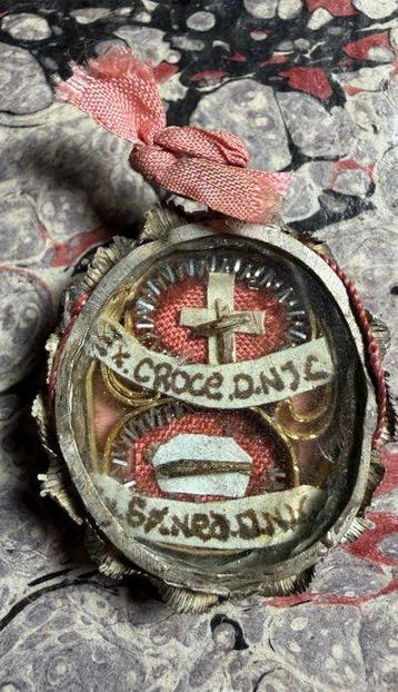 Reliekhouder - Zilver, Glas, Textiel - 1750-1800 - Heilige