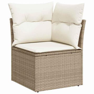 vidaXL Tuinbank Set 12 st 7-Aantal zitplaatsen Beige Poly, Verzenden, Nieuw