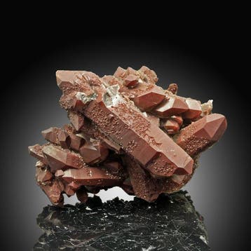Rijke rode hematoïde kwarts Crystal Cluster - Hoogte: 10 cm