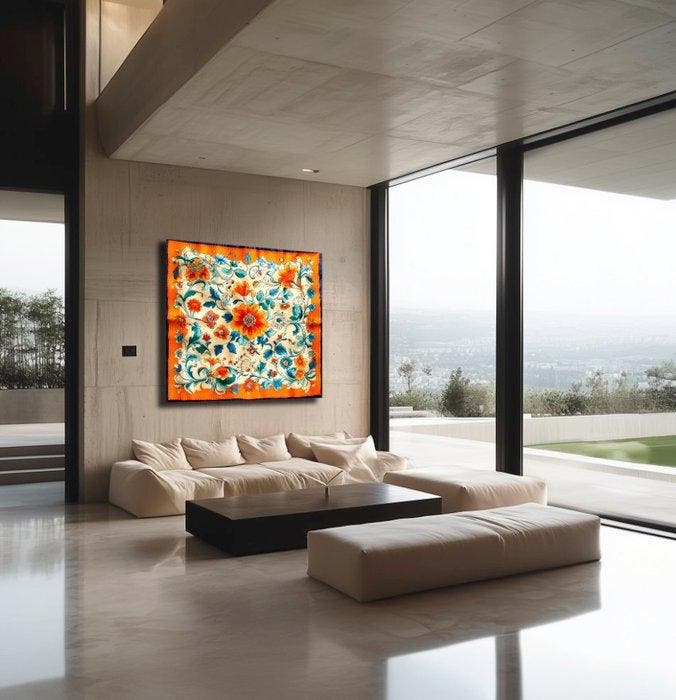 PLM-Art - Orange Scarf Style, Antiquités & Art, Art | Objets design