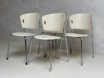 Chaise de salle à manger (4) - Chrome - GIO Bontempi, Antiquités & Art