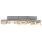 vidaXL 6-delige Loungeset pallet met kussens geïmpregneerd, Verzenden, Nieuw, Loungeset
