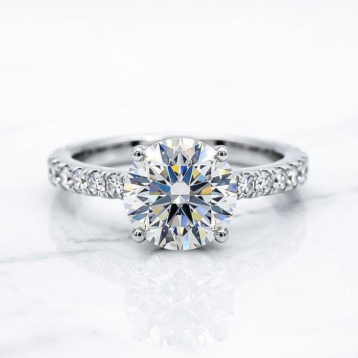 Sans prix de réserve - Bague - 14 carats Or blanc - 2.57ct., Handtassen en Accessoires, Ringen