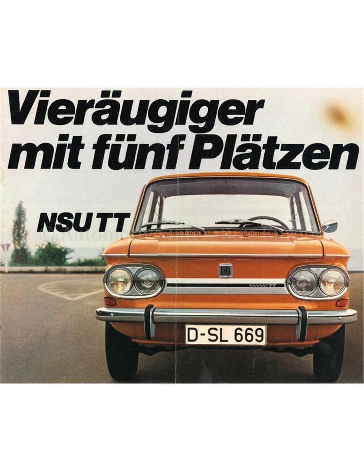 1969 NSU TT BROCHURE DUITS, Livres, Autos | Brochures & Magazines