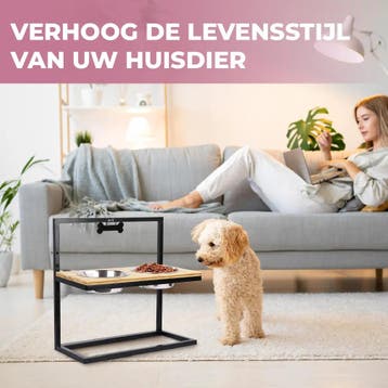 MaxxPet Dubbele Voerbak - 54x23x53cm - Bamboo (Honden, Dier), Ophalen of Verzenden, Nieuw