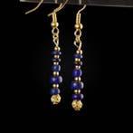Oud-Romeins Earrings, met Romeinse blauwe glazen kralen