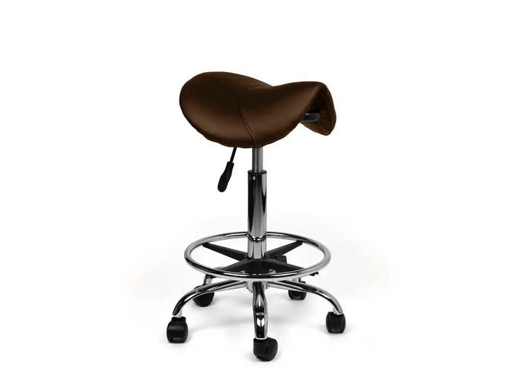 Zadelkruk Bruin - Standaard Zithoogte met Voetsteun, Huis en Inrichting, Krukjes, Nieuw, In hoogte verstelbaar