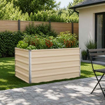 vidaXL Verhoogde Tuinbak Ivoor 100 x 80 x 55 cm, Jardin & Terrasse, Verzenden