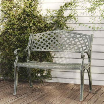 vidaXL Tuinbank 102 cm gietaluminium groen, Jardin & Terrasse, Ensembles de jardin, Verzenden