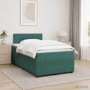 vidaXL Boxspringbed met matras Donkergroen 120 x 200 cm, Verzenden, Nieuw