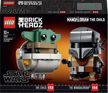 lego star wars 75317 BrickHeadz Mandalorian + Grogu, Star Wars, Lego, Ophalen of Verzenden, Zo goed als nieuw