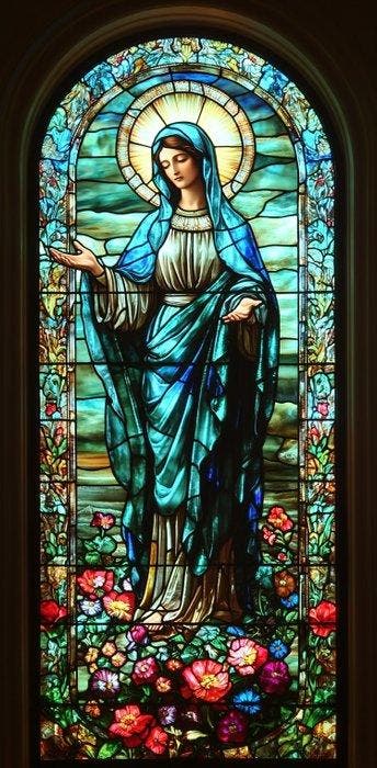CAMILART.ES_(2002) - Blue Saint Mary on stained glass style