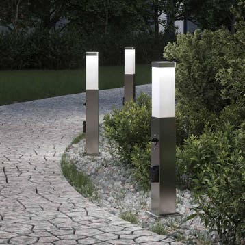 vidaXL Bolderverlichting met sensor en stopcontact 3 stuks, Verzenden, Nieuw
