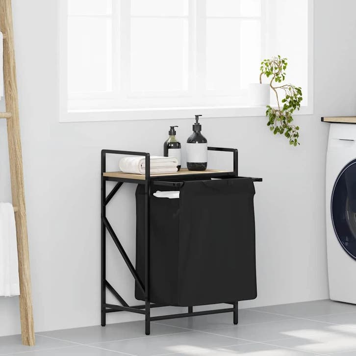 vidaXL Wasmand 1 vak met plank sonoma eikenkleurig, Maison & Meubles, Accessoires pour la Maison | Autre, Envoi