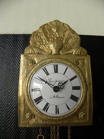 Horloge comtoise - Bois, Cuivre, Émail - 1970-1980, Antiquités & Art, Antiquités | Horloges