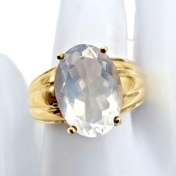 Zonder minimumprijs - Ring Zilver - Heldere kwarts, Nieuw