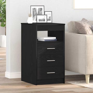 vidaXL Ladekast 40x50x76 cm bewerkt hout zwart eikenkleurig, Huis en Inrichting, Verzenden, Nieuw