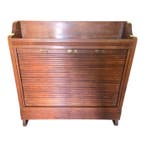 Kabinet - Massief eikenhout - Kast met rolgordijn