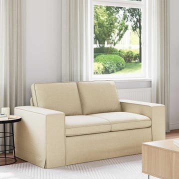 vidaXL bank / zetel Crème 162 x 80 x 82 cm Stof, Verzenden