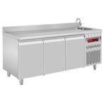 Koelwerkbank | Spoelbak | 405L | 3 Deuren (1/1 GN) |, Verzenden
