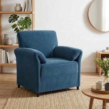 vidaXL 1-Zits bank / zetel Blauw 88 x 83 x 95 cm Fluweel, Huis en Inrichting, Zetels | Zetels, Verzenden, Nieuw