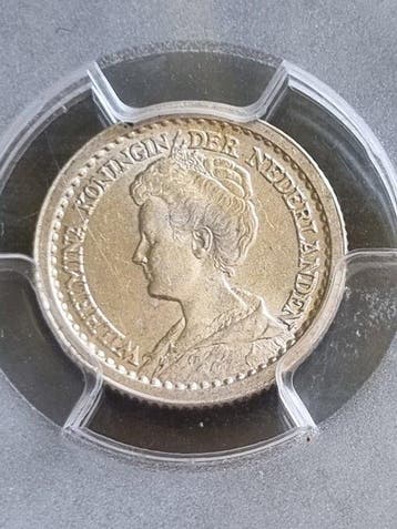 Pays-Bas. Wilhelmina. 10 Cents 1910 PCGS slab MS63 (Sans