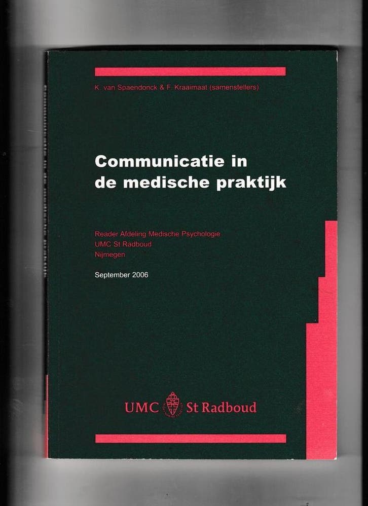 Communicatie in de medische praktijk 9789090184630, Boeken, Psychologie, Gelezen, Verzenden