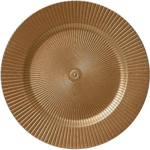 Onderbord Rond Goud Geribbeld 33 cm, Huis en Inrichting, Woonaccessoires | Kunstplanten en Kunstbloemen, Nieuw