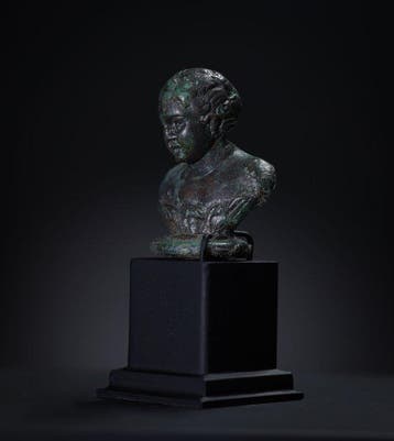 Oud-Romeins prachtig bronzen borstbeeld - 5.2 cm