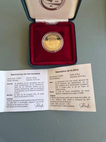 België. 2 Euro / 10 Euro 2007 Treaty of Rome (2 coins)