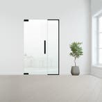 Glazen binnendeur met zijlicht zonder kozijn zwart beslag-Li, Verzenden, Nieuw