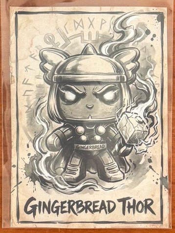 Funko - Funko Pop - Gingerbread Thor #938 + Stitch with Hat