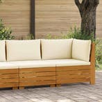vidaXL Tuin loungeset met kussen 2 Stuk Bruin Massief Acacia, Verzenden