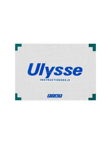 1998 FIAT ULYSSE INSTRUCTIEBOEKJE NEDERLANDS