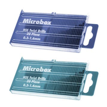 Set van 40 micro hss boortjes 0.3 - 1.6 mm in doosjes, Verzenden