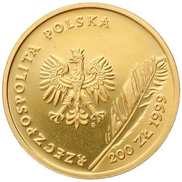Polen. 200 Zlotych 1999 - Juliusz Sowacki, Postzegels en Munten