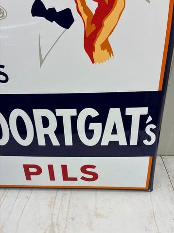 Moortgat’s Pils – Groot Zwaar Emaille Reclamebord –