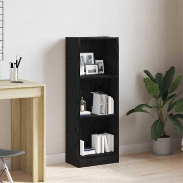 vidaXL Boekenkast Zwart Eiken 40x24x109 cm Engineered Wood, Maison & Meubles, Verzenden