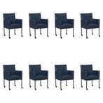 Set van 8 Leren eetkamerstoelen Desire - Toledo Kobalt, Ophalen of Verzenden