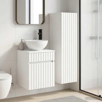 vidaXL Badkamermeubel Set 2 st Wit 33 x 34,5 x 100 cm, Maison & Meubles, Tables | Coiffeuses, Verzenden