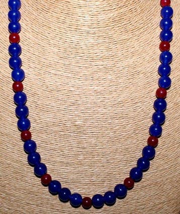 Echt mooie handgemaakte ketting en armband van saffier- en