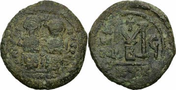 Byzanz Justinus Ii Follis Cyzicus 570/571 Kaiserin Sophia..., Verzenden