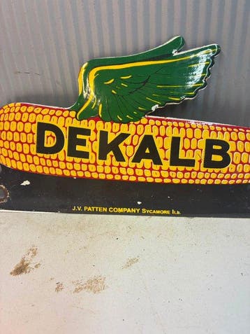 Dekalb – Emaille Reclamebord – Maïs met Gevleugeld Logo –