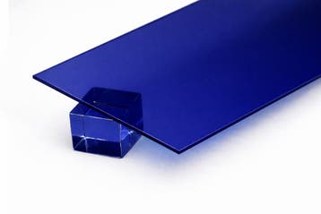 Acrylaat (PMMA) basisplaat (transparant donkerblauw, 50x30, Verzenden, Nieuw