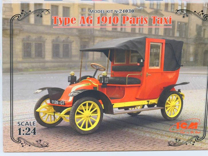 ICM 24030 Renault Type AG 1910 Paris Taxi 1:24, Hobby en Vrije tijd, Modelauto's | 1:24, Nieuw, Overige merken, Ophalen of Verzenden