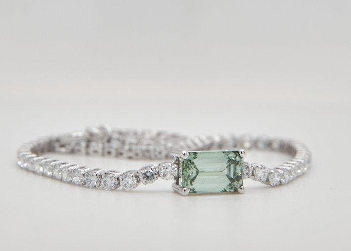 Zonder minimumprijs - Armband - 14 karaat Witgoud - 1.94ct., Handtassen en Accessoires, Armbanden