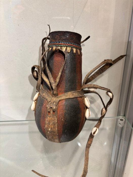 Dubbele kalebas vaas - Kalebassen en leer, Antiquités & Art, Art | Art non-occidental