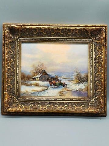 European School (XX), signed Schneider - Schneelandschaft